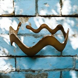 French Vintage Pearlescant Bronze ZigZag Headband, Handmade in Paris, Deadstock